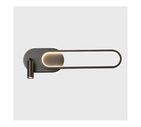 TONFON Ring Bedside Wall Sconce Oval Metal Wall Lamp with Acrylic Shade, 350° Rotation Adjustment Reading Wall Mounted Lamp for Bedroom Living Room Study Room Dining Room Stairs Hall(Dark)