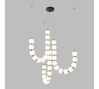 TONFON Ring Modern Pearls Necklace Acrylic Globe Shade Chandelier