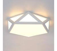 TONFON Simple LED Dimming Ceiling Lamp Creative Metal Ceiling Light Nordic Geometric Lighting Ceiling Light Fixture for Living Room Bedroom Dining Room Kitchen Study Room Corridor Office(White,52cm)