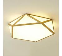 TONFON Simple LED Dimming Ceiling Lamp Creative Metal Ceiling Light Nordic Geometric Lighting Ceiling Light Fixture for Living Room Bedroom Dining Room Kitchen Study Room Corridor Office(Gold,42cm)