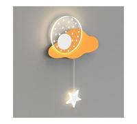 TONFON Yellow Cloud Wall Sconce Ultra-Thin Metal Wall Lamp Round Acrylic Shade Wall Mounted Lamp Modern LED Night Light for Bedroom Bedside Living Room Study Room Corridor Entryway Restaurant