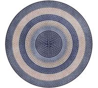 TONG TONG Round Rugs For Living Room Machine Washable Handmade Printing And Weaving Of Jute Patterns Circle Rug Kitchen Vintage Non Slip Circular Mats (A, 40cm)