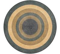 TONG TONG Round Rugs For Living Room Machine Washable Handmade Printing And Weaving Of Jute Patterns Circle Rug Kitchen Vintage Non Slip Circular Mats (D, 140cm)