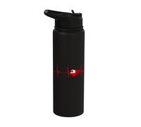 Tonga Map Heartbeat EKG Pulse Tongan Roots Tongan Pride Stainless Steel Insulated Water Bottle