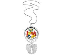 Tonga Oceania National Emblem Pendant Angel Wings Rotating Necklace Jewelry