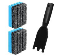 TonGass 2-Pack Cleaning Sponge 12207 and 1-Pack Grill Scraper for George Foreman Indoor Grills & Most Other Indoor Grills with Grooves, Replacement Grill Sponge and Scraper for Cleaning