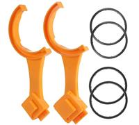 TonGass (2 Pack Universal Fit RV Sewer Hose Wrench with Gaskets(2 Bayonet+2 Elbow) - Multi-Tool Fit Most 3-Inch & 4-Inch Male/Female RV Sewer Cap - Connect and Disconnect Sewer Hose Fitting - Orange