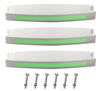 TonGass (3-Pack, White) 18" Universal Pool Ladder Step Replacement with Reflective Strip, Plastic Swimming Pool Ladder Rung Step with Stainless Steel Bolts for Inground Above Ground Pools