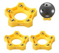 TonGass (3-Pack, Yellow Bowling Rotating Ball Cup, Bowling Cup Display Stand with Bearing Spinner Holder, Spare Balls Holder Spinner for Bowlings Sport Ball Display Stand Suitable for All Balls Types
