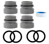 TonGass (4-Pack) 40mm to 1 1/2” Filter Hose Conversion Kit