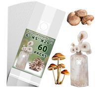 TonGass (60-Pack) Autoclavable Mushroom Grow Bags Bulk with Microporous Filter Patchs - Large 6x5x20 Extra Thick 80 Micron (=3 Mil)| Mushroom Cultivation Spawn Supply Myco Bag Bulk Substrate Bags