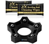 TonGass Bowlings Accessories Set, 1-Pack Bowling Rotating Ball Cup and 2-Pack Bowling Ball Cleaner Wipes, Bowlings Cup Display Stand with Bearing Spinner Holder