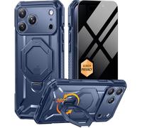 TONGATE for iPhone 17 Pro Max Case with 360° Spin Magnetic Stand, [Compatible with MagSafe][Military-Grade Protection] with Privacy Screen Protector & Camera Control Cover for 17 ProMax, Cosmic Blue