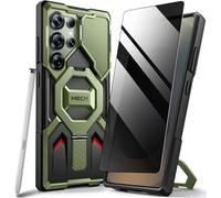 Tongate for Samsung Galaxy S24 Ultra Case Compatible with MagSafe, [Ring Stand & Camera Cover Kickstand] Drop Shockproof Rugged Protection Phone Case for S24 Ultra with Screen Protector 6.8", Green