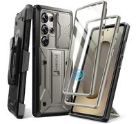 TONGATE for Samsung Galaxy S25 Ultra Case, [Built-in Slide Camera Cover & Screen Protector] [2 Front Frames] Full-Body Heavy Duty Shockproof S25 Ultra Phone Case with Stand & Belt Clip Holster, Tigray