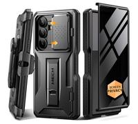 Tongate for Z Fold 7 Case with Privacy Screen Protector, [Built-in Slide Camera Cover & Stand] [Anti Spy] Military Grade Drop Phone Case for Samsung Galaxy Z Fold 7 with Belt Clip, Black Privacy