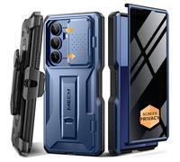 Tongate for Z Fold 7 Case with Privacy Screen Protector, [Built-in Slide Camera Cover & Stand] [Anti Spy] Military Grade Drop Phone Case for Samsung Galaxy Z Fold 7 with Belt Clip, Blue Privacy