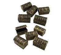 Tongdejing 10Pcs Mini Pirate Treasure Chests, Vintage Pirate Jewelry Storage Box Games Toy Set Treasure Chest Candy Box for Children Play Favor Party Supplies Decor