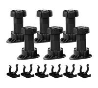 Tongdejing 6 Pcs Adjustable Kitchen Cabinet Legs,with 6 pcs Toe Kick Clip Plinth Feet Clips Cupboard Plastic Height Furniture Cupboard Leg Adjustable Feet for Kitchen Bathroom Cabinet (size:80-130mm)