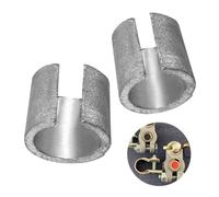 Tongdejing Battery Terminal Sleeves, 1 Pair of Universal Positive Negative Battery Terminal Connector Car Battery Terminal Converter Post Adaptors Anode Cathode Sleeves(silver)