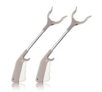 Tongdejing Grabber Tool, 2pcs 40cm Grabber Reacher Tool Trash Litter Picker Trash Adults Kids Senior Reacher Claw Rubbish Tong Portable Grabber Tool(Light brown)
