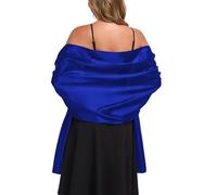 TONGFANTFL Shawls and Wraps for Evening Dresses Satin Women Long Scarf Wedding Guest Shawl, Royal Blue, 79x28 inches