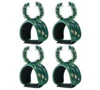 Tongfer Christmas Wreath Ties with Railing Protection 4pcs, Decorative Hooks with Silicone Anti-Slip Pads, Paint-Safe for Staircase Wreaths, Home Holiday Decor & Railing Decoration