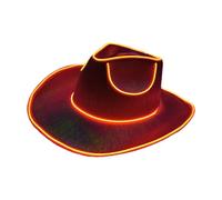 Tongfer Fashionable Light-Up Cowboy Hat - Silver Pink Sequin Hat for Parties - Soft Comfort, Multi-Color Modes - Great for Festival Celebrations, Masquerade Balls, Street Dance Shows