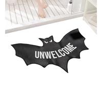 Tongfer Gothic Halloween Floor Mat, Bat Pattern Crystal Velvet Carpet, 35.4x23.6 Inches, Slip-Resistant, Festive Decor, Suitable for Bathroom, Front Door, Indoor Parties