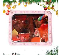 Tongfer Valentine Candy Container | Valentine's Day Jewelry Organizer,Tinplate Cookie Jewelry Box with Clear Window for Candy Chocolate Women Girls Teens School Party Birthday Events