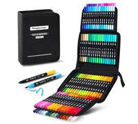 Tongfushop 120 Dual Tip Colouring Pens, Fineliners Felt Tip Brush Pens, Art Markers for Adult Colouring Books Calligraphy Painting Drawing Sketching Journal