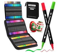 Tongfushop 72 Colours Acrylic Paint Pens, Non-Toxic Water-Based & Fast-Dry Dual Tip Acrylic Markers for Stone Painting, Canvas, Wood, Adult Artist Supplies