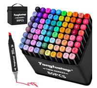 Tongfushop 80 Colored Alcohol Markers, Quick-Drying Dual Tip Colouring Pens for Adults, Kids,Beginners, Permanent Art Marker Pens for Drawing, Sketching, Anime, Manga & Fun Doodling With Carrying Case