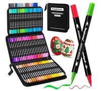 Tongfushop 84 Colours Acrylic Paint Pens, Non-Toxic Water-Based & Fast-Dry Dual Tip Acrylic Markers for Stone Painting, Canvas, Wood, Adult Artist Supplies