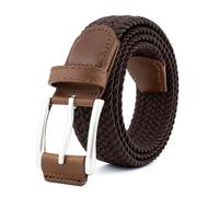 TongHook Retro canvas belt, woven nylon belt, breathable and adjustable, casual outdoor accessory. (Coffee, 105cm)