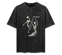 TONGHUO Men's Cotton Acid Washed T-Shirts Spiritualized Lazer Guided Melodies Button Closure XXL Black