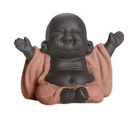 TONGIHS 1 Piece Laughing Maitreya Buddha, Lucky Laughing Buddha Statue, Tea Sculpture Little Monk Decor, Tea Tray Desktop, for Home, Office, Car, and Restaurant Zen-inspired Decorative Ornaments(Pink)