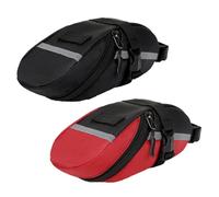 TONGIHS 2 PCS Bicycle Saddle Bag, Bike Seat Bag, Cycling Wedge Storage Seat Pack Bags, with Reflective | Road, Mountain & Race Bike Essential Storage | Bicycle Tools & Accessories(Black + Red)