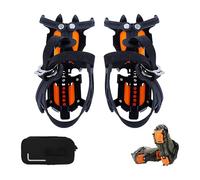 TONGIHS 2 Pcs Ice Cleats,for Winter Outdoor Hiking,Walking,Black&Orange