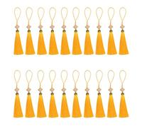 TONGIHS 20 Pcs Feng Shui Tassel, for DIY Craft, Cloisonné Yellow | Polyester fibre,Soft,Silky and lustrous,Symbolises prosperity and joy,for Living room walls,Desks or Front doors