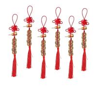 TONGIHS 6 Pcs Chinese Feng Shui 5 Ching Coins, for Good Luck, Fortune,Red