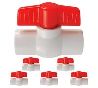 TONGIHS 6 Pcs G 3/4 PVC Ball Valves, Double Union Ball Valves, PVC Socket End Shut Off Valve, 90 Degree Operation Handle Valve, for Water Flow Control and and Stop Flow (White)
