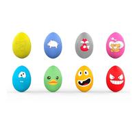 TONGKTAI Squeaky Dog Ball, Interactive Latex Rubber Dog Squeak Toys, Funny Soft Bouncy Fetch Egg Shape Pet Balls for Dog (8 PACK)