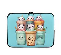 Tongluoye Cute Panda Laptop Sleeve for Women Girls 13 inch Laptop Protector with Versatile Uses Computer Sleeve Neoprene Lap Top Case Ideal Gifts for Daily Use School Travel Tablet Bag Blue