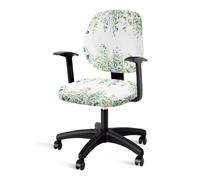 Tongluoye Green Leaves Office Chair Covers 2 Piece Stretchable Computer Chair Seat Cover Decorative Universal Slipcover for Rotating Chair,Gaming Chair Protector Cover Desk Accessories for Women