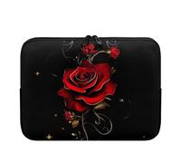 Tongluoye Red Rose Laptop Sleeve for Women Lap Top Case Portable Lightweight Computer Sleeve 17 inch Laptop Pouch Slim Laptop Protector with Versatile Uses Tablet Bag Black