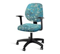 Tongluoye Van Gogh Almond Blossom Computer Chair Covers 2 Piece Stretchable Office Seat Cover Anti-Slip Seat and Back Cover Decorative Universal Slipcover for Rotating Chair Gaming Chair Office