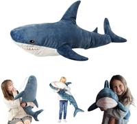 TONGMAN 100cm PlushSharkToy Pillow, SuperSoft and CutePlushSharkToys, SharkCushion PillowShark Plush Stuffed Animal Sharks Children’s Boys and Girls Room Decoration Bedtime Gift (100 CM)