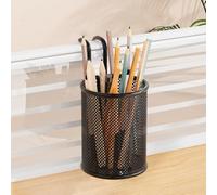 TONGMAN 1Pack Hanging Pen Holder Storage box - Pen Holder Wire Mesh Container Pen Organizerfor Office, Home, School - Black (Rotundity)