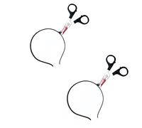 TONGMAN 2PCS Halloween Headband- Knife Scissors Axe Cleaver Headband, Funny Scary Headbands for Halloween Costumes Accessory, Red, Large